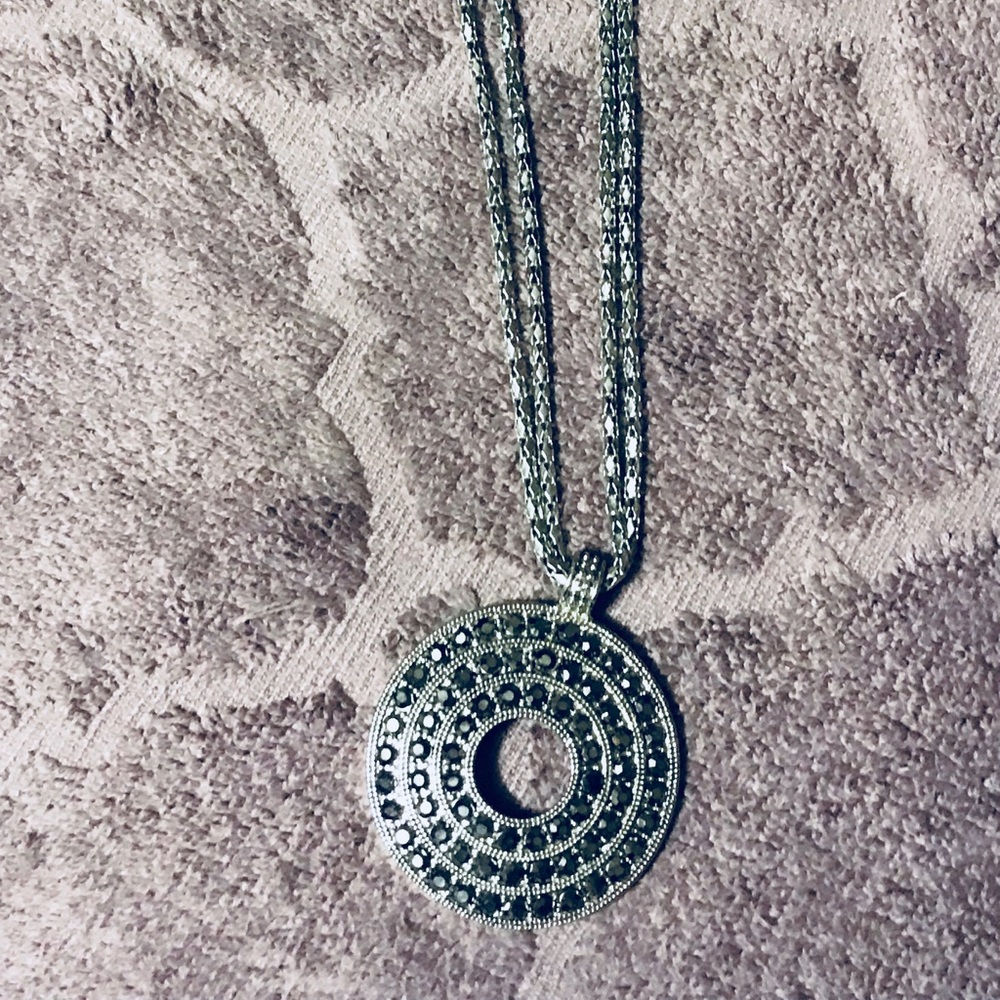 Really sharp black and silver statement necklace
